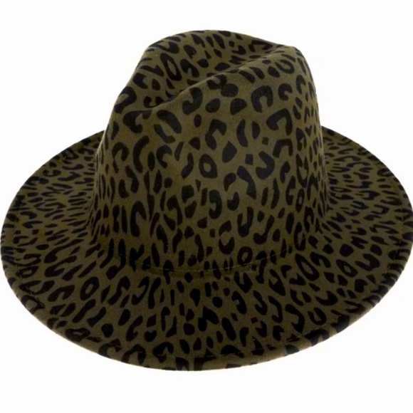 🎁🛍🆕GREEN LEOPARD PRINT FEDORA HAT - Picture 4 of 4